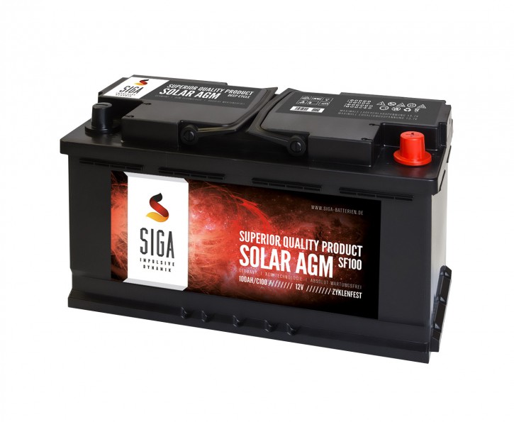 100 Ah Photovoltaik-BASI100AGM Volt 12 für Solarbatterie AGM Solarakku