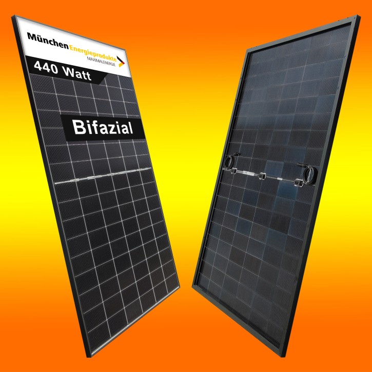 440Wp Solarmodul Glas/Glas Bifazial MünchenSolar Monokristallin Black