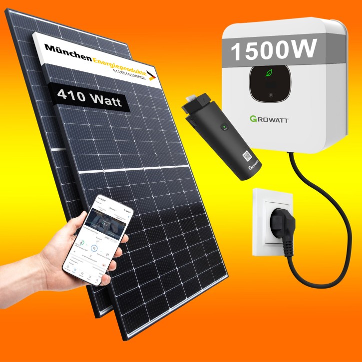 1600Watt Solaranlage (0% MwSt.*) Growatt inkl. Aufständerung