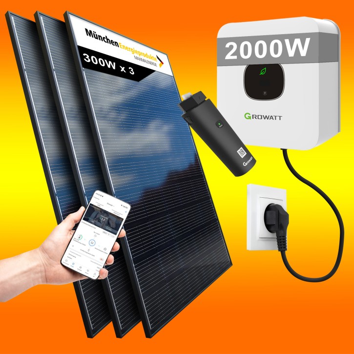 1800Watt Solaranlage (0% MwSt.*) Growatt inkl. Aufständerung