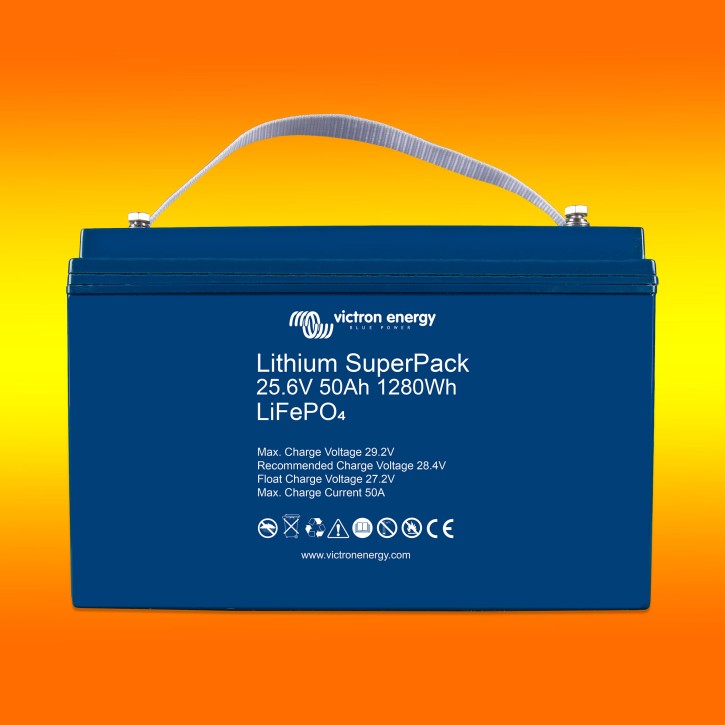 Lithium Batterie 25,6V 50Ah Victron LiFePo4 SuperPack mit BMS (0% MwSt.*)