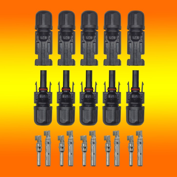 Solarstecker 10 Paar Stecker und Buchse 4-6 mm² Solarkabel