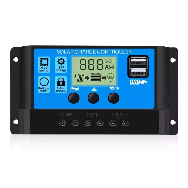 B- Ware (0% MwSt.*) Solar Laderegler 10A PWM Solar Panel Controller Regulator 12V/24V Mit USB