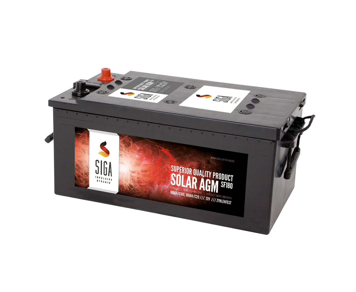 AGM 180 12 Solarbatterie für Photovoltaik-BASI180AGM Volt Solarakku Ah