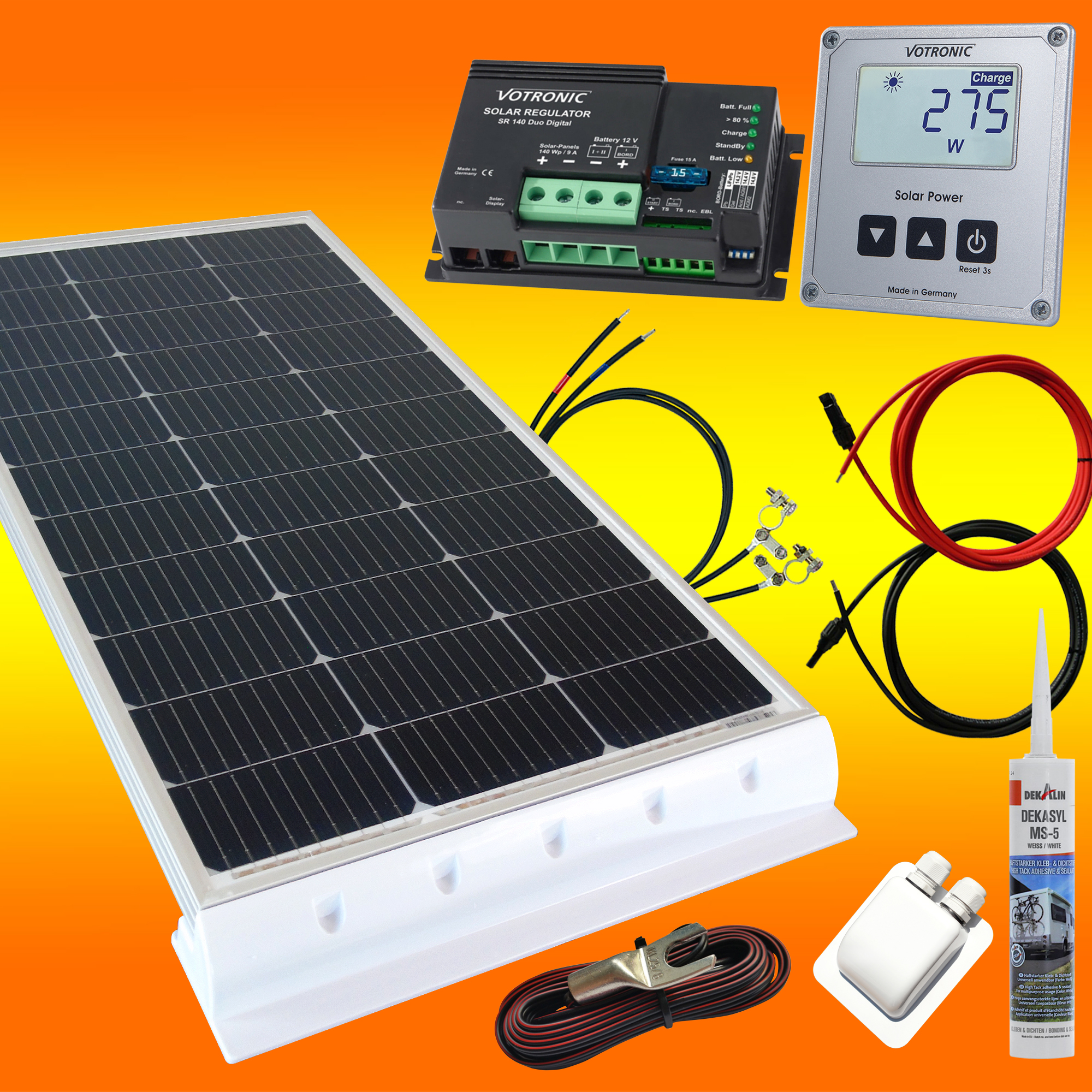 SolarSet 12V Solaranlage Solarkit PV Inselanlage Wohnmobil Komplettpaket Set