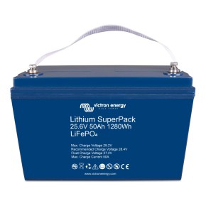 Lithium Batterie 25,6V 50Ah Victron LiFePo4 SuperPack mit BMS (0% MwSt.*)